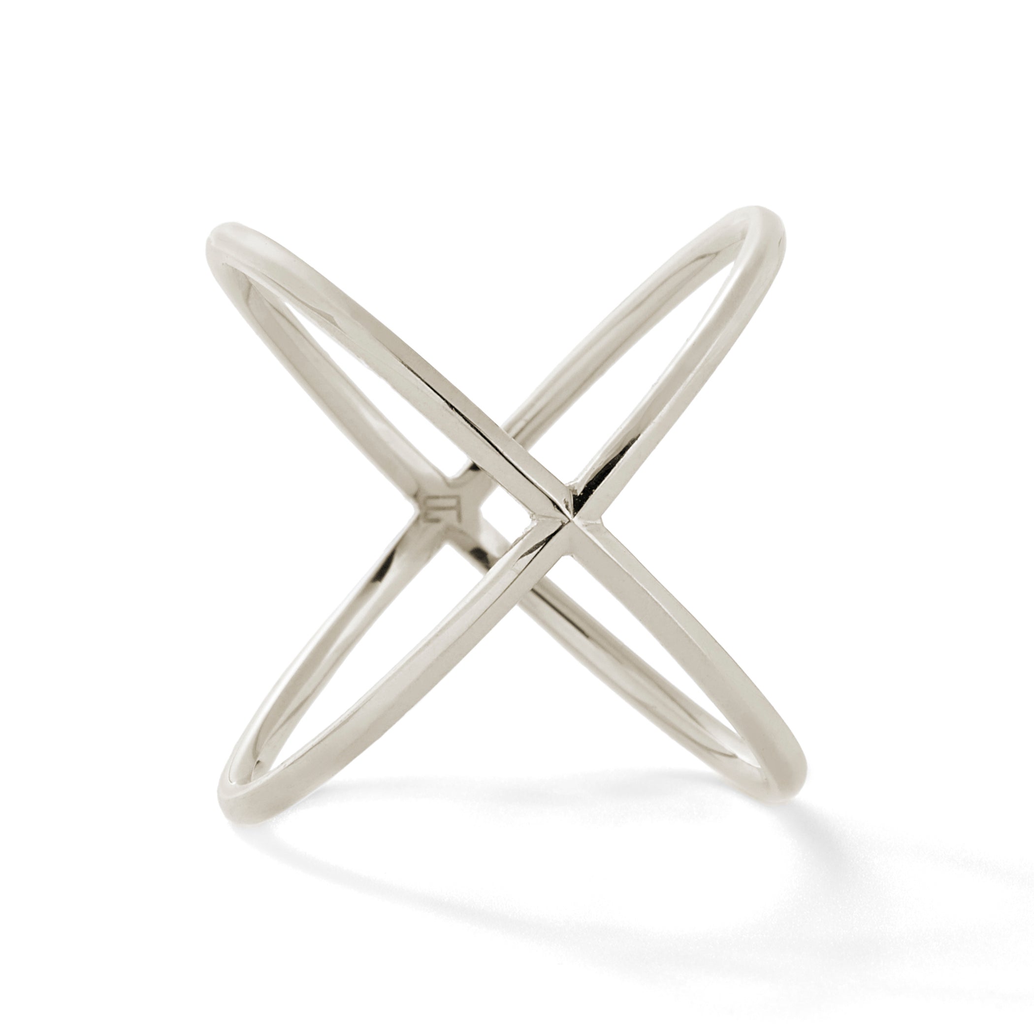 X Ring in 18k Palladium White Gold