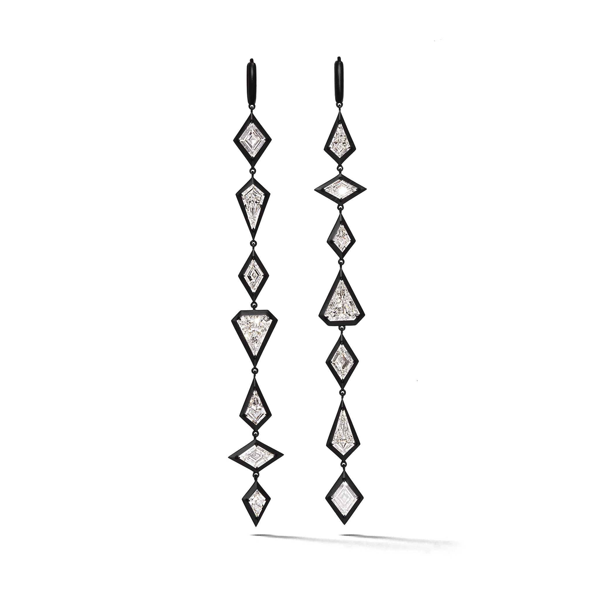 Exo Blackout Earrings in White Gold with Matte Black Titanium Finish