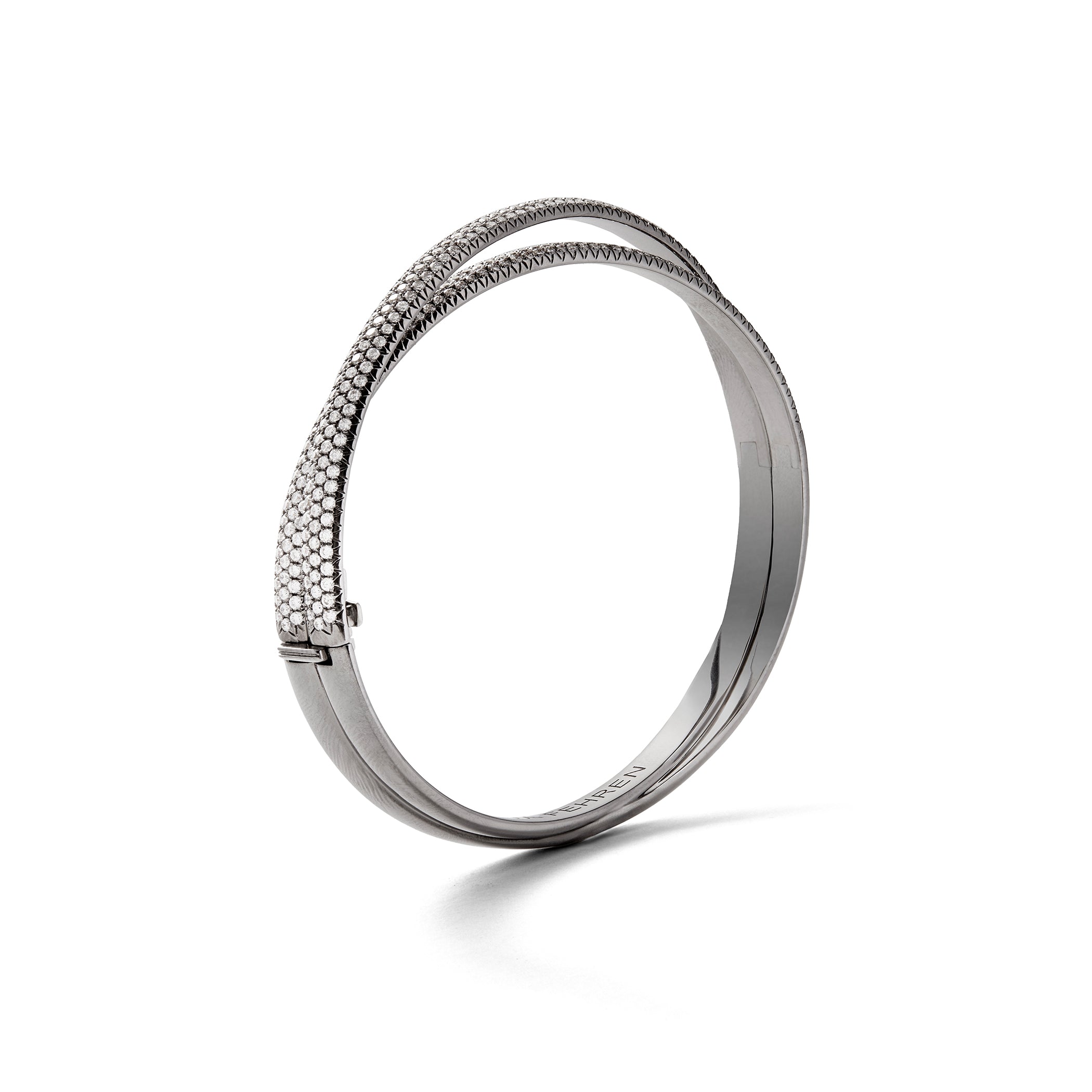 Pavé Axis Cuff in Blackened White Gold