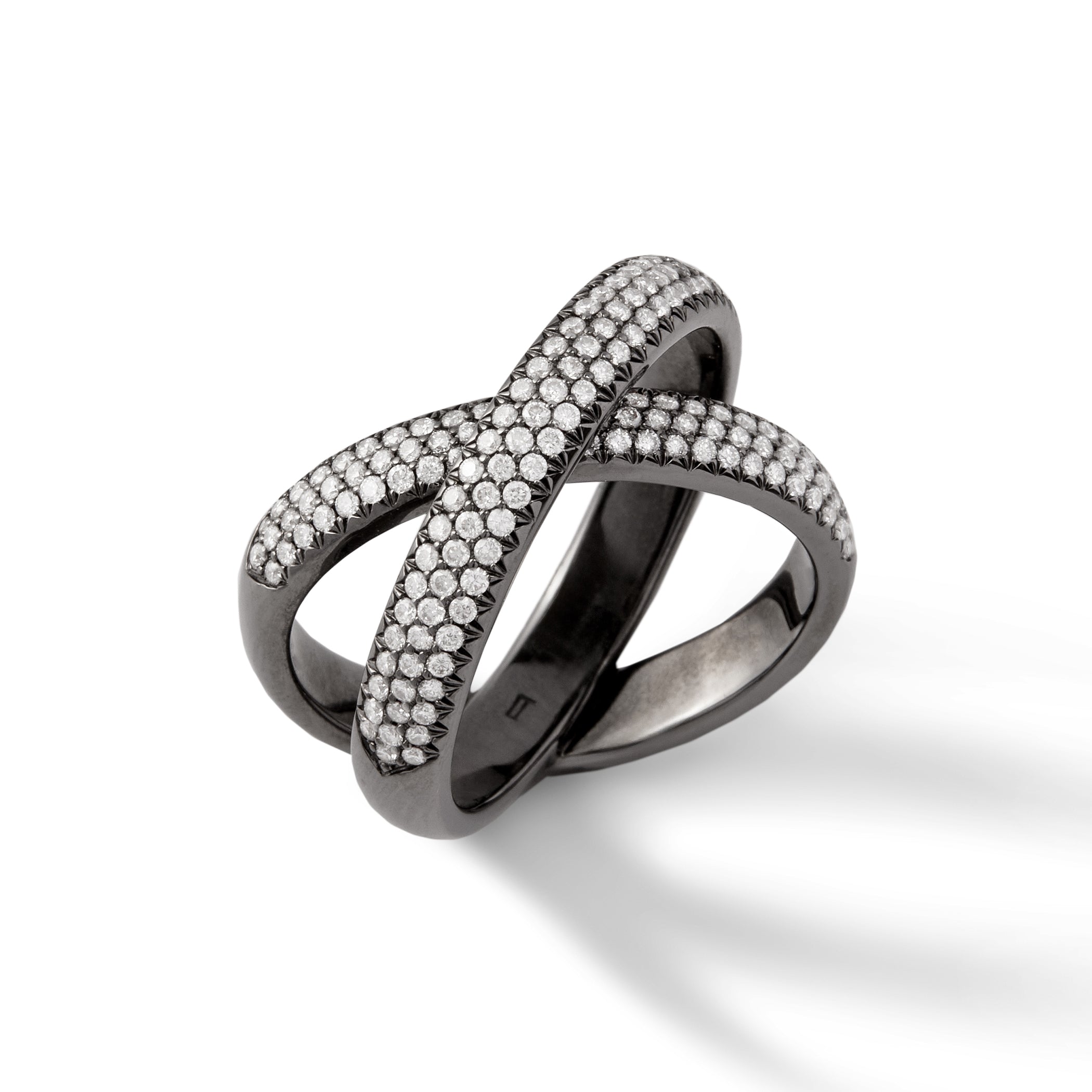 Pavé Axis Ring in Blackened White Gold