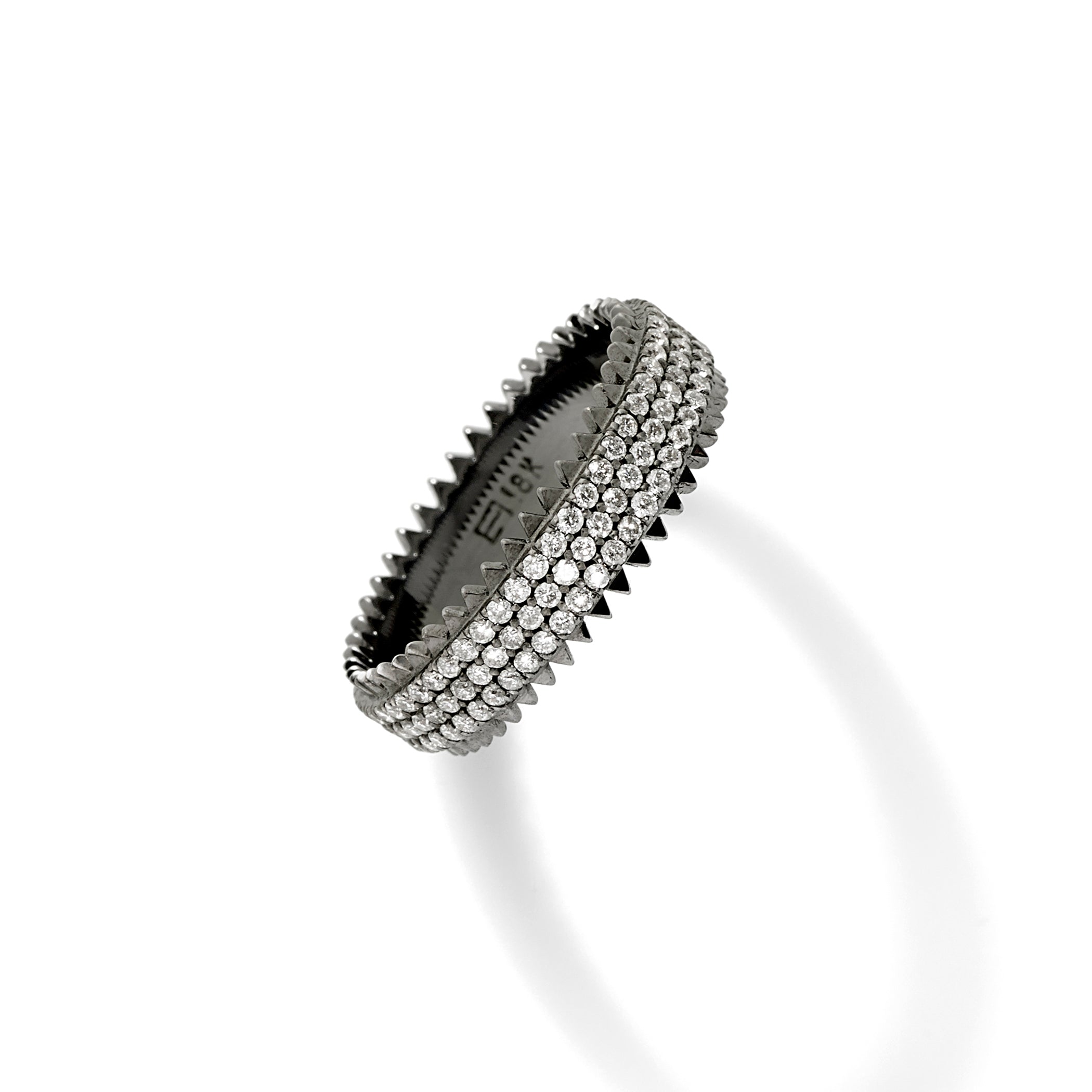 Triple Zipper in 18K Blackened White Gold with White Diamonds