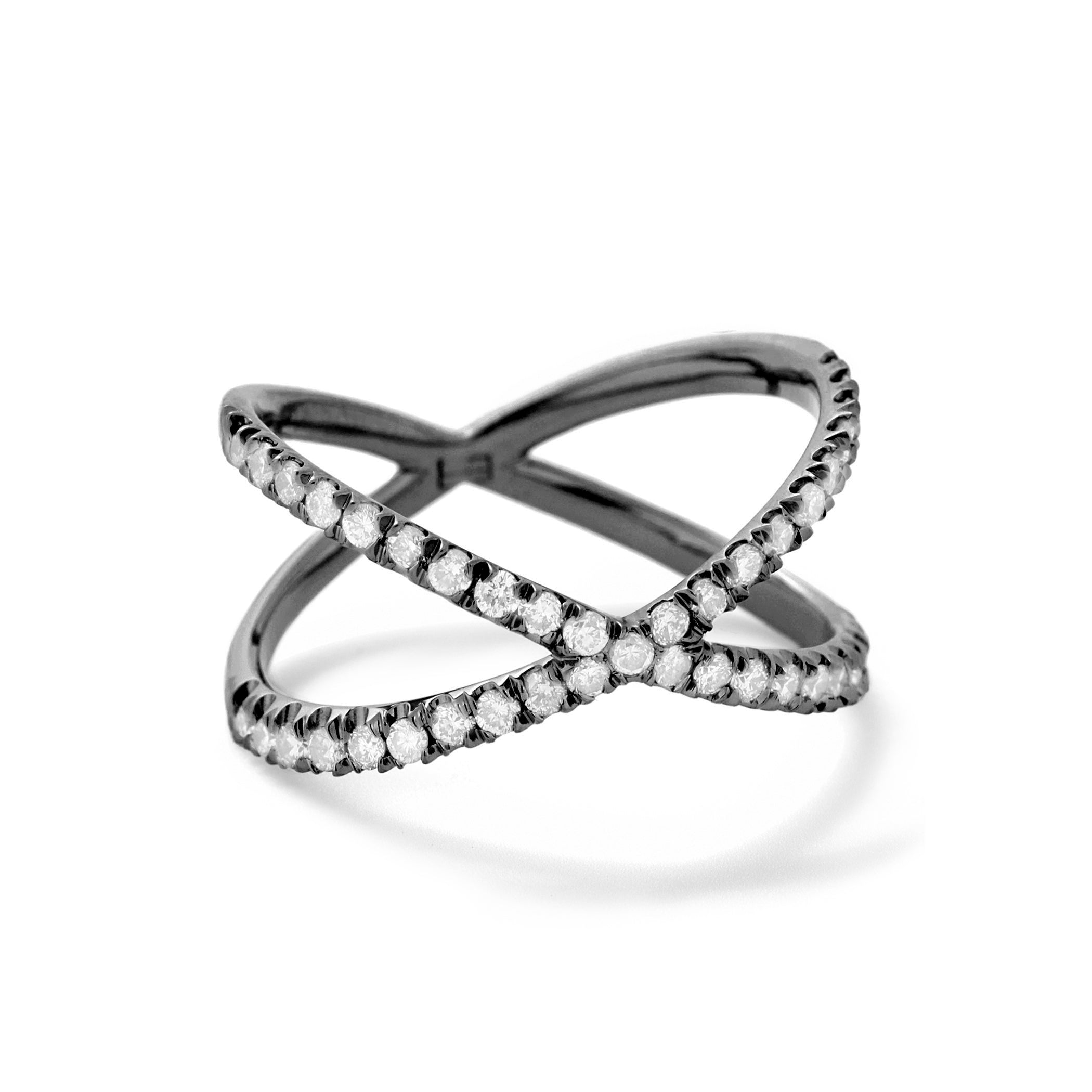 Shorty in 18K Blackened White Gold with White Diamonds