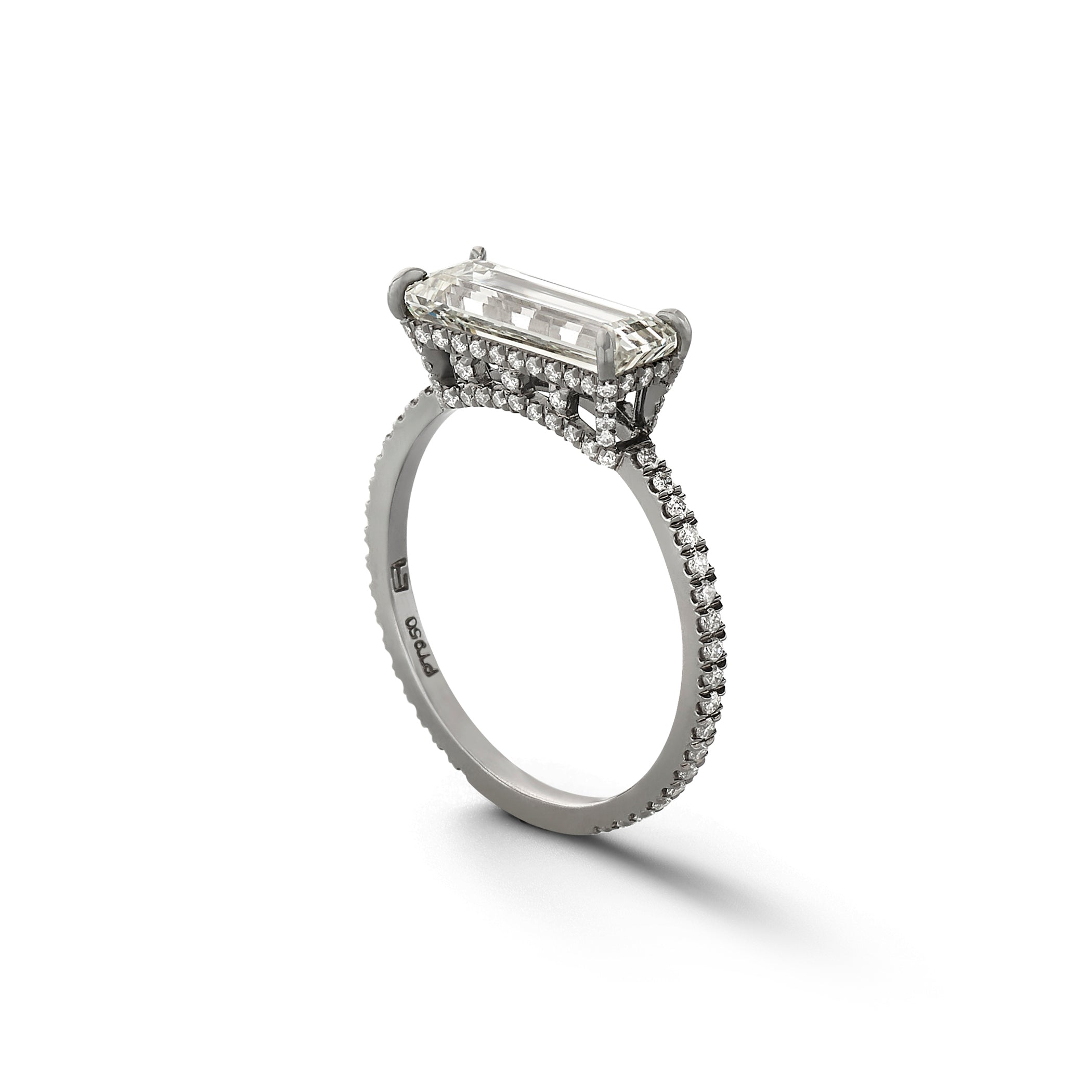 The Baguette Matrix in 18K Blackened White Gold with Baguette White Diamonds