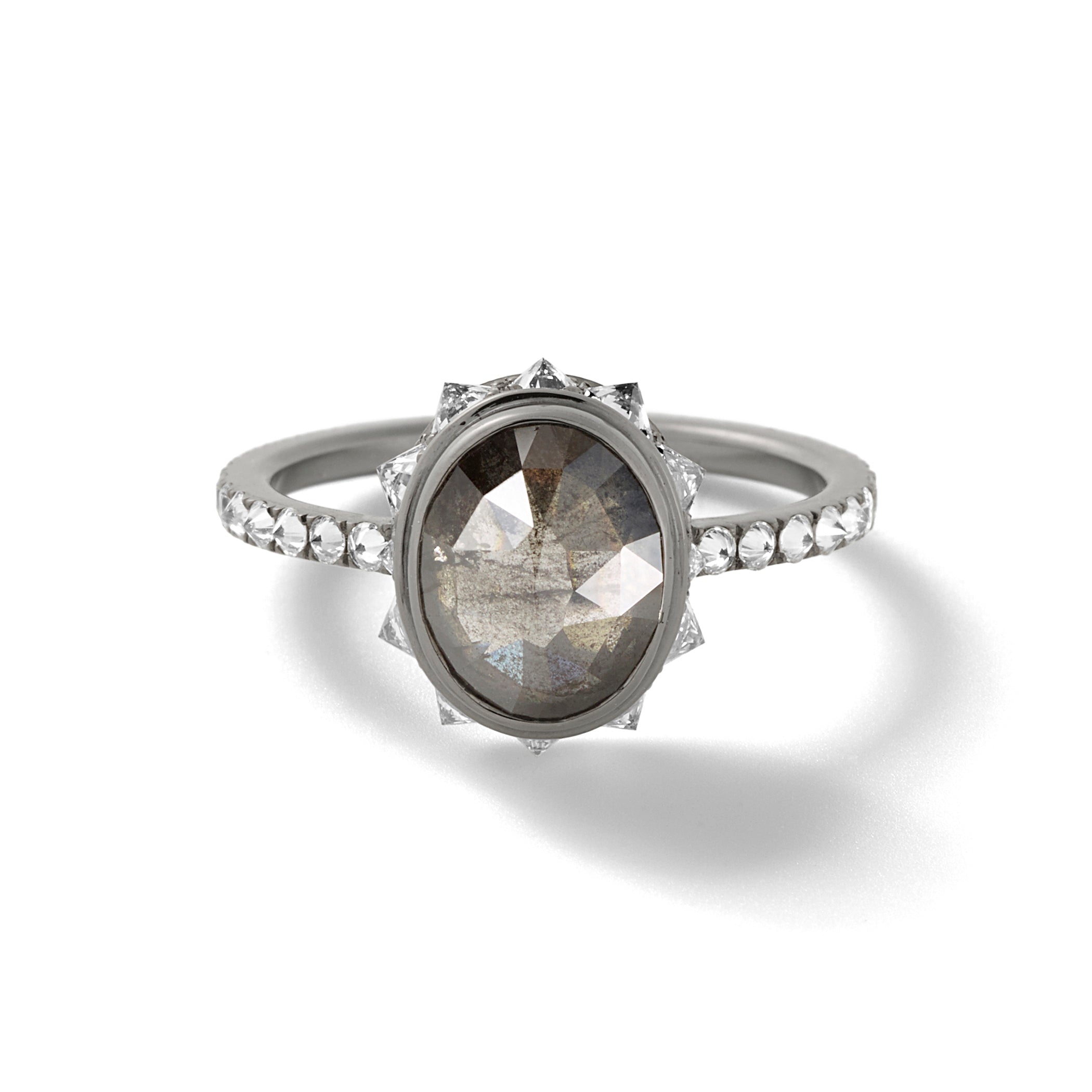 The Nirvana in 18K Blackened White Gold with Grey Diamonds