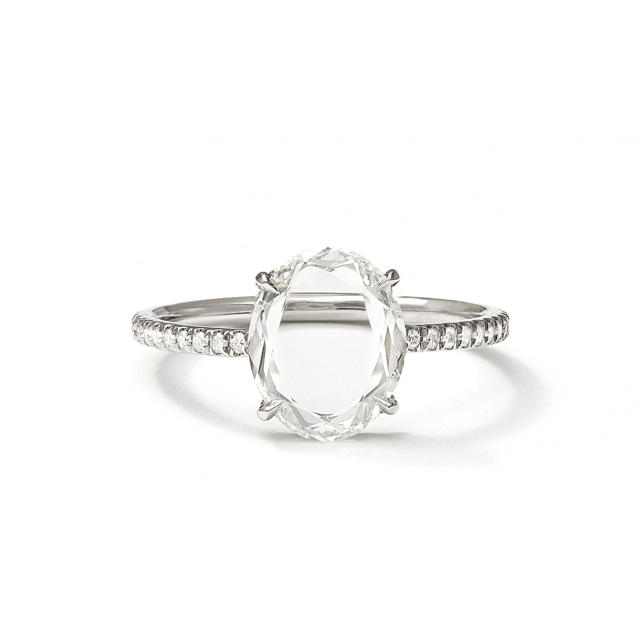 The Oval Eclat Ring in Platinum