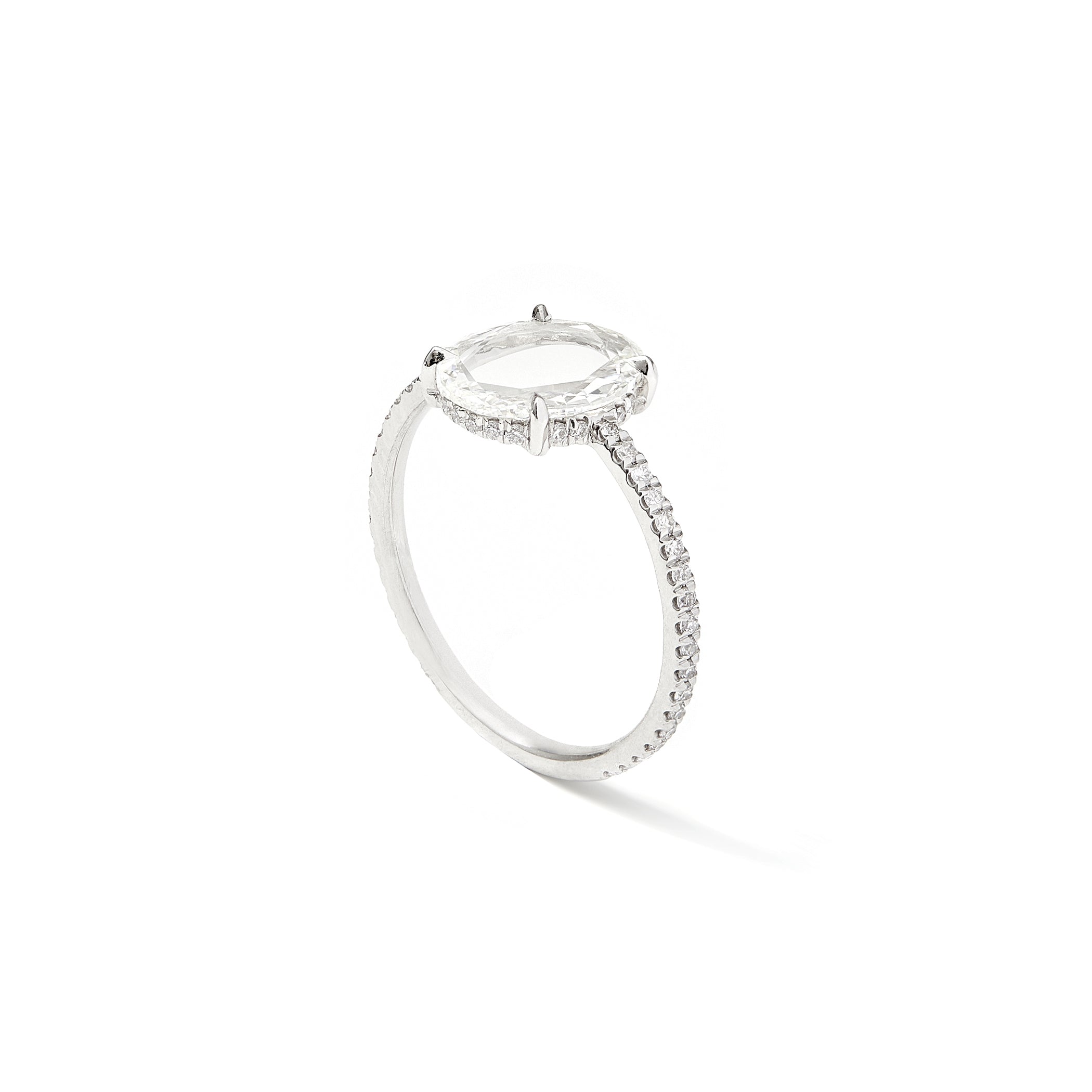 The Oval Eclat Ring in Platinum